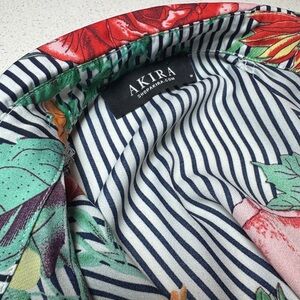 AKIRA Multicolor Floral Striped Blazer